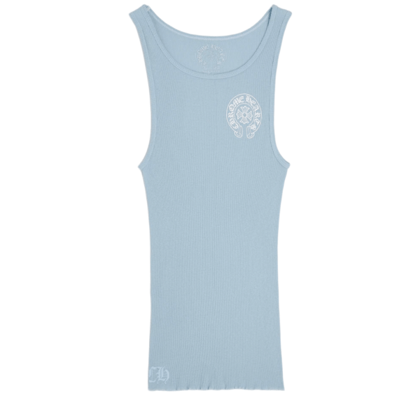 Chrome Hearts Horseshoe Rib Tank Top Baby Blue
