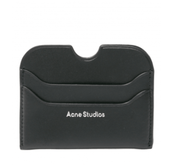 Acne Studios Leather Card Holder Camel Black