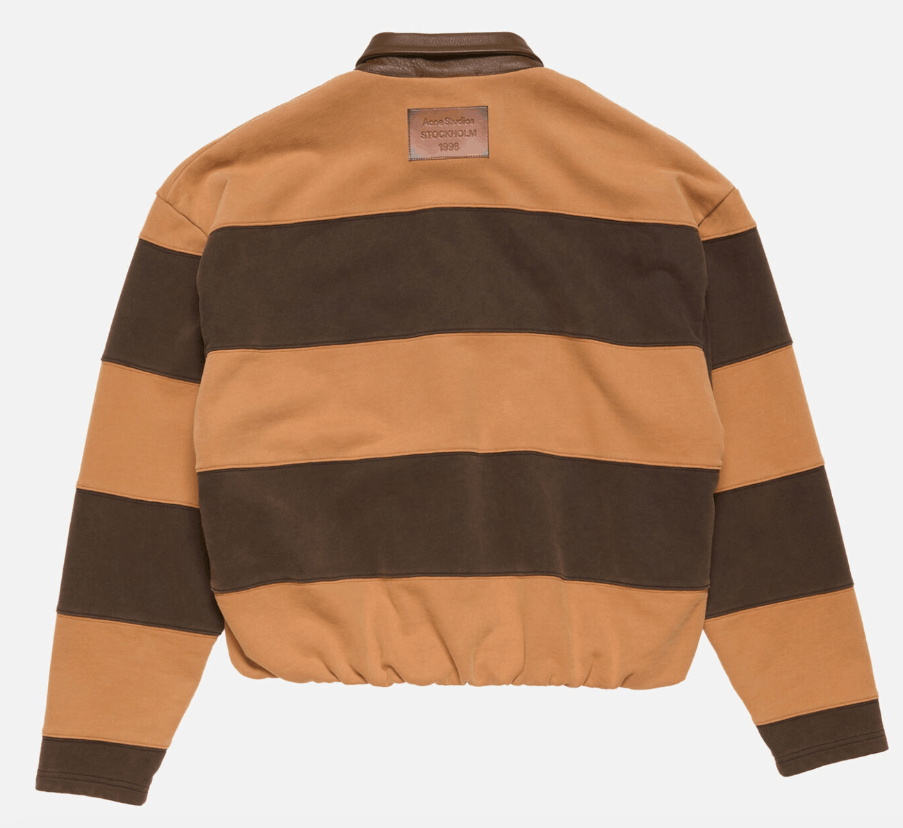 Striped polo sweater - Dark brown/cognac brown