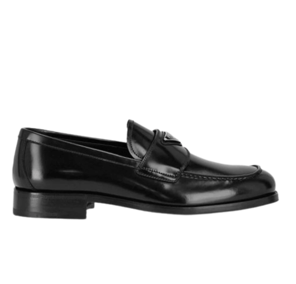 Prada Brushed Leather Loafers Black