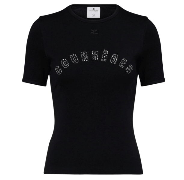 Courrèges Logo Print t-shirt Black