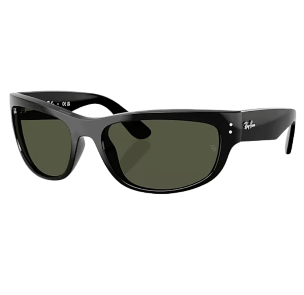Ray-Ban Mega Balorama Polished Black Frame G-15 Green Lense High Bridge Fit