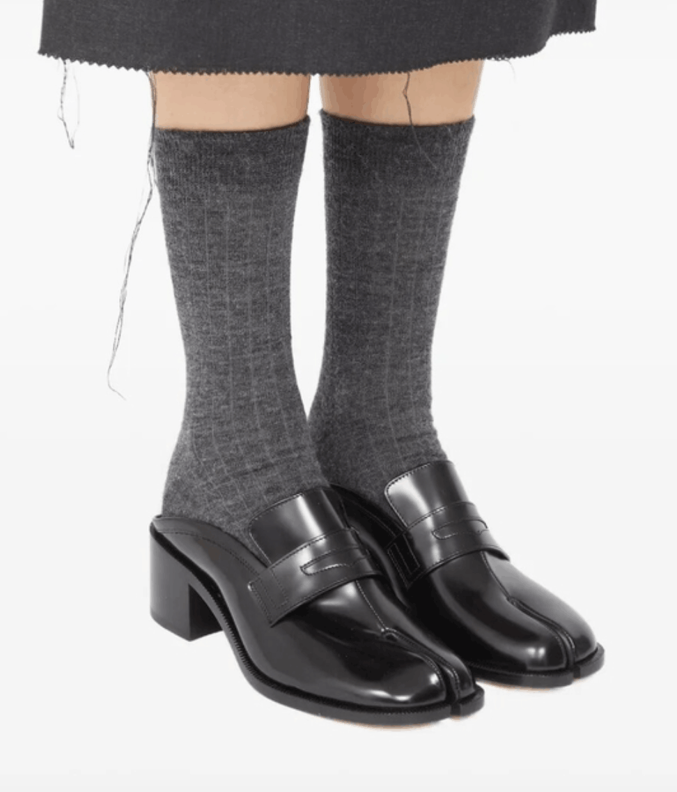 Maison Margiela Tabi Leather Sandals Black