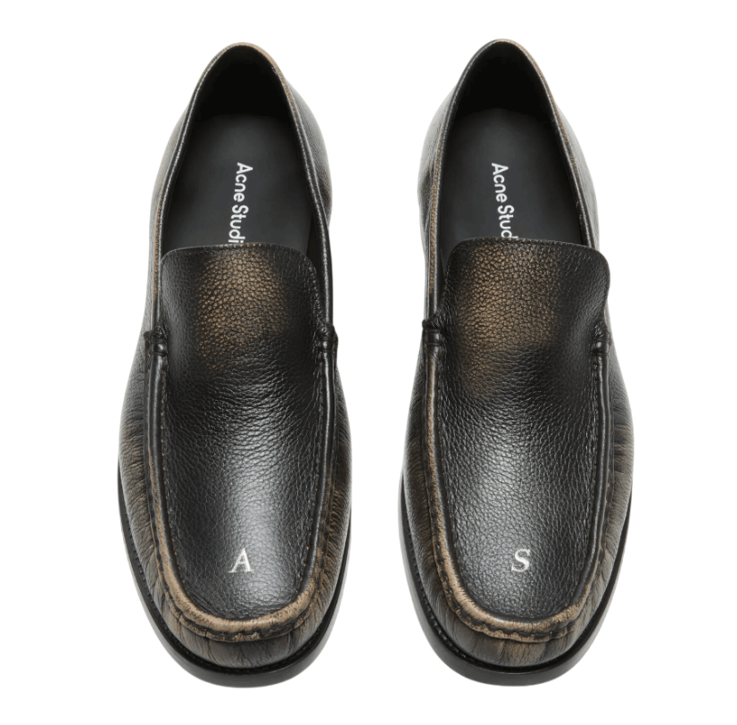 Leather loafers Beige Black