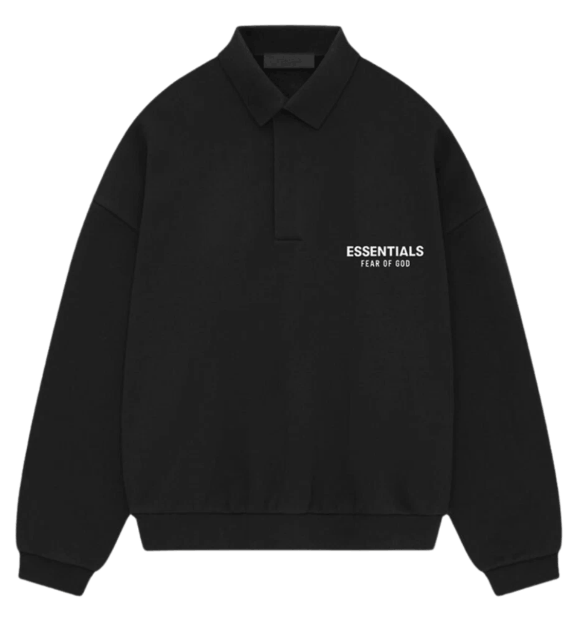 Essentials Fleece Polo Sweatshirt Black - 24FW