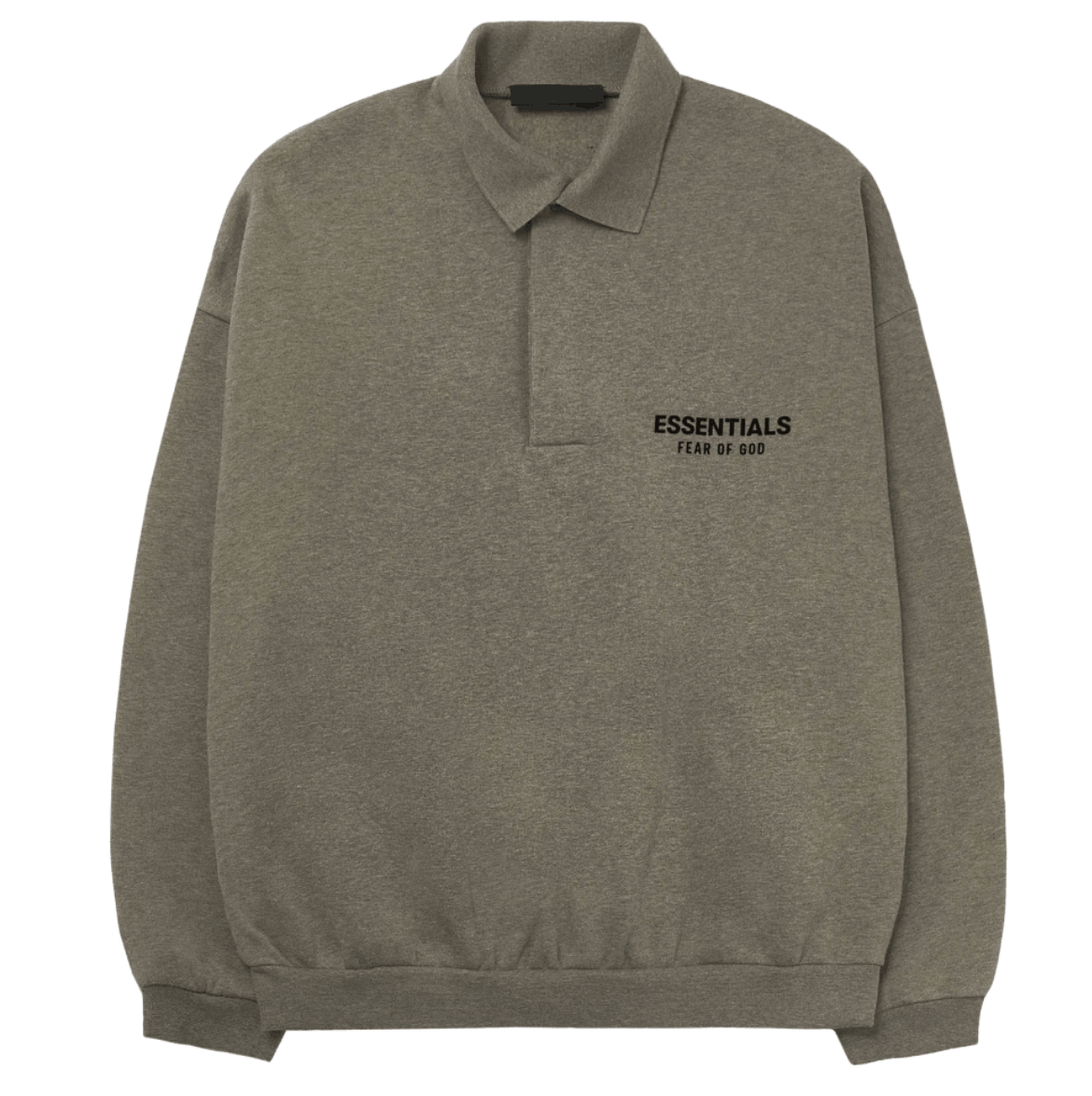 Essentials Fleece Polo Sweatshirt Heather Grey - 24FW