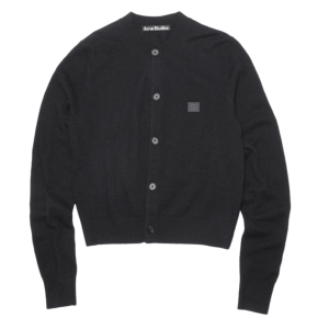 (W) Acne Studios Keva Face Crewneck Cardigan Black