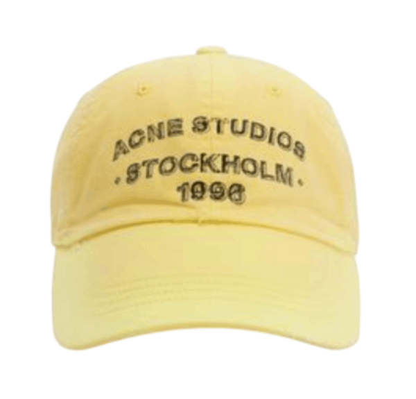 Acne Studios Logo Embroidered Cap Yellow