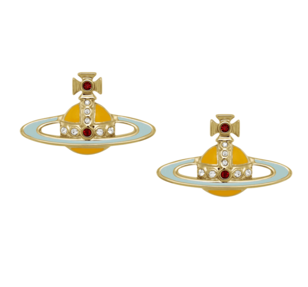 Small Neo Bas Relief Earrings MUSTARD