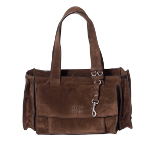 Dark Brown Utilitaire Suede Shopping Bag