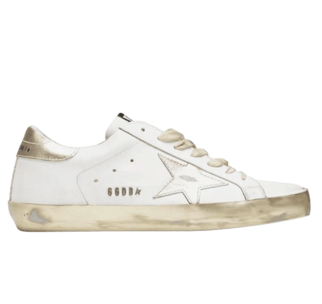 Golden Goose Superstar White Gold Heel Tab Sneakers