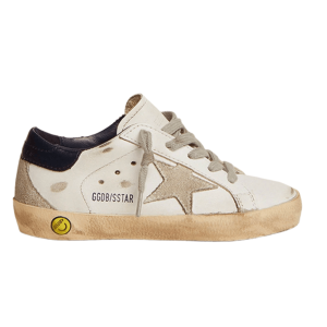 (Kids) Golden Goose Superstar White Navy Heel Tab Sneakers