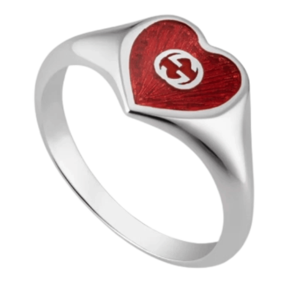 Gucci Heart Ring With Interlocking G Silver