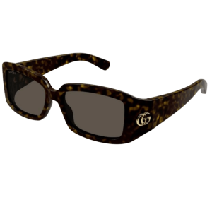 (W) Gucci Square Frame Sunglasses Havana Brown