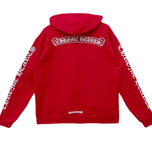 Chrome Hearts Scroll Logo Hoodie Red