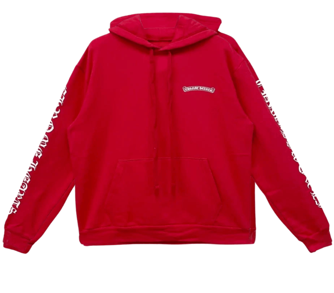 Chrome Hearts Scroll Logo Hoodie Red