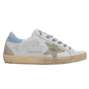 Golden Goose Superstar White Ice Blue Heel Tab Sneakers