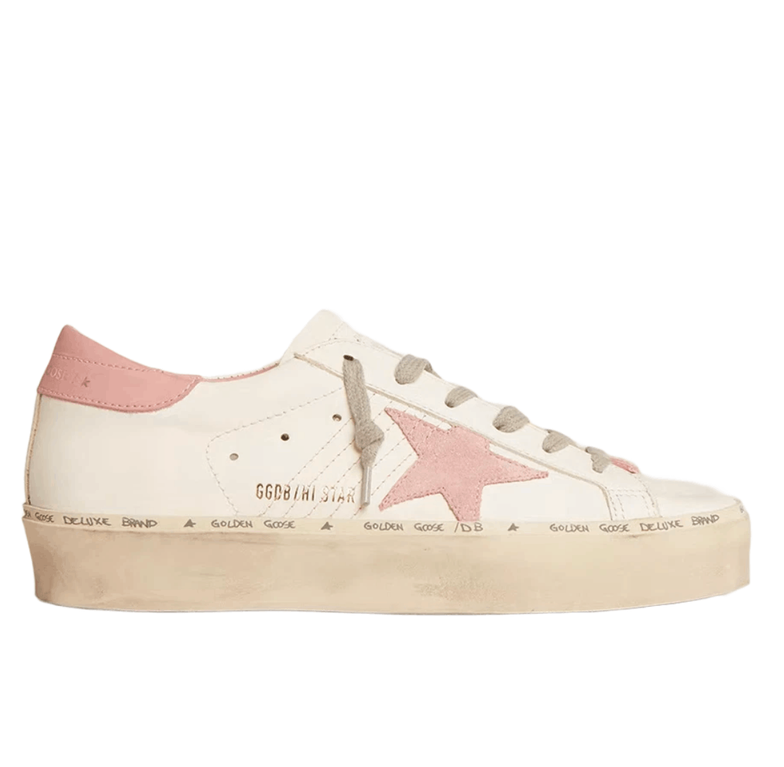 Hi Star Sneakers White Leather Suede Pink Star