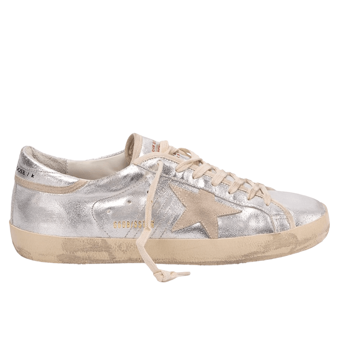 Golden Goose Superstar Laminated Silver Silver Heel Tab Sneakers
