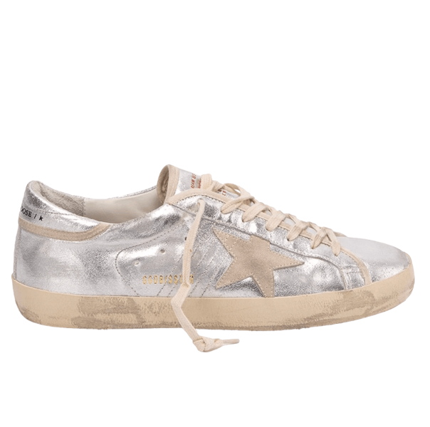 Golden Goose Superstar Laminated Silver Silver Heel Tab Sneakers