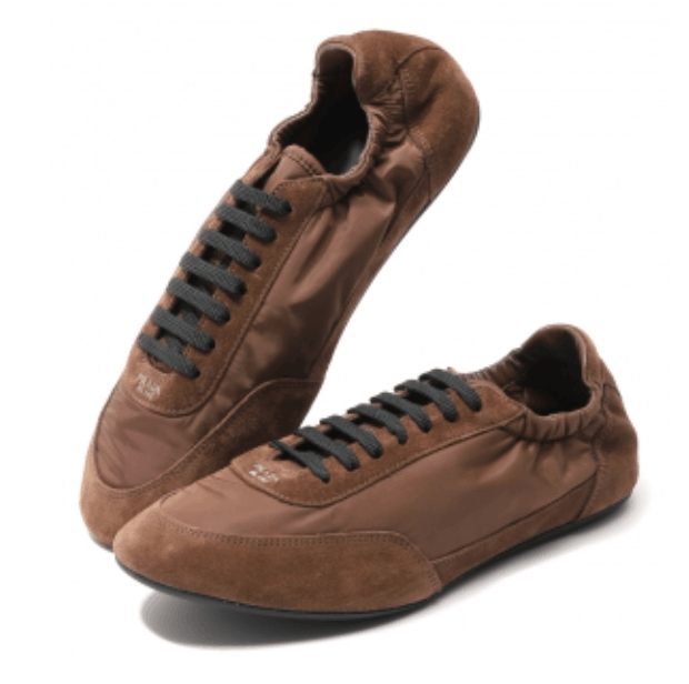 Collapse Re-Nylon and suede sneakers