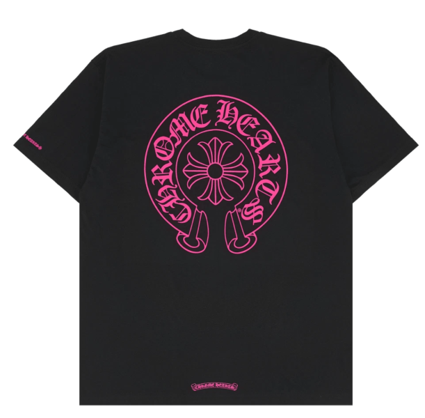 Chrome Hearts Horseshoe Logo T-Shirt Black Pink