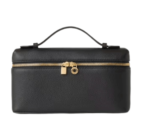 (W) Loro Piana Extra Pocket Pouch L19 in Grained Calfskin Black