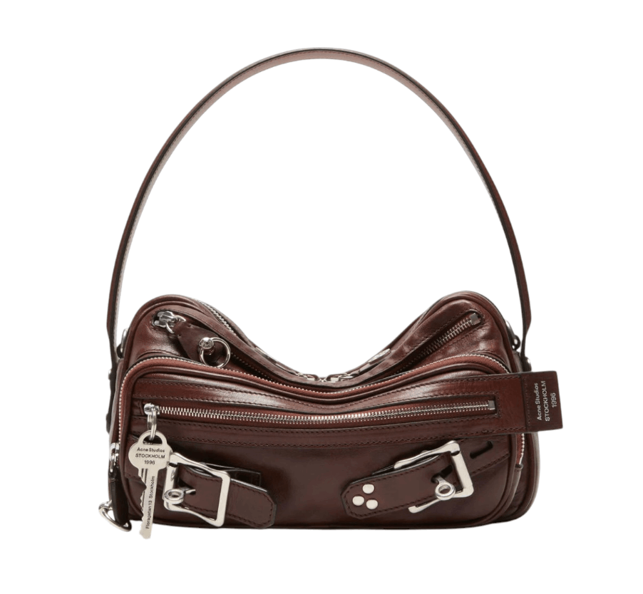 Camero Party Bag With Buckles - Cognac brown