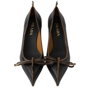 Antiqued leather pumps