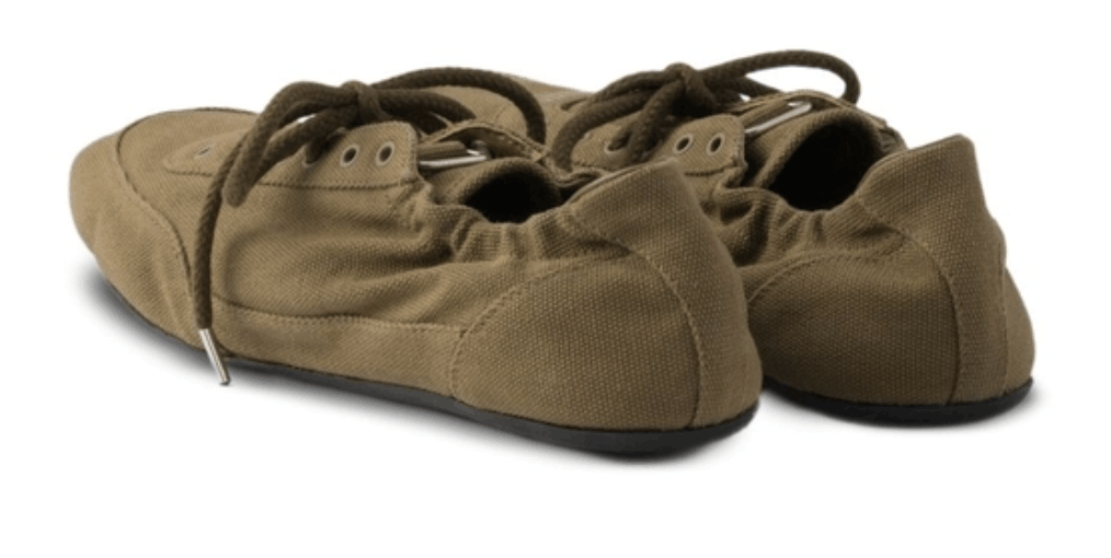 Army green canvas Collapse sneakers