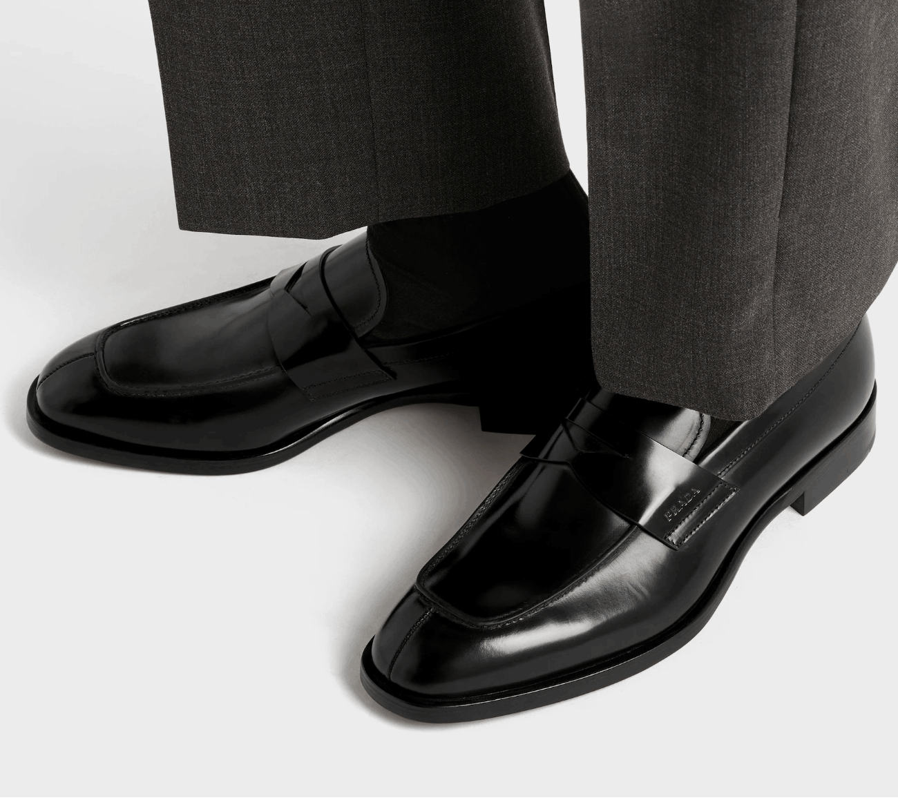 Brushed Leather Penny Loafers