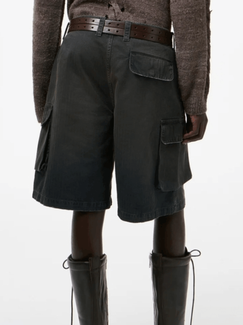 Our Legacy Mount Cargo Knee-Length Shorts in Gray 