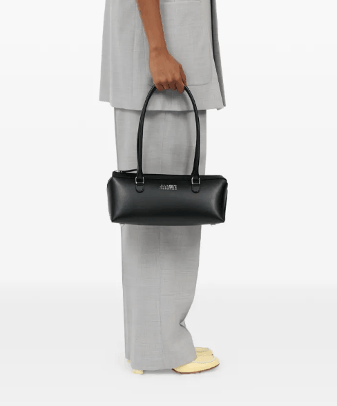 MM6 Maison Margiela Medium Bauletto Bag Black Leather