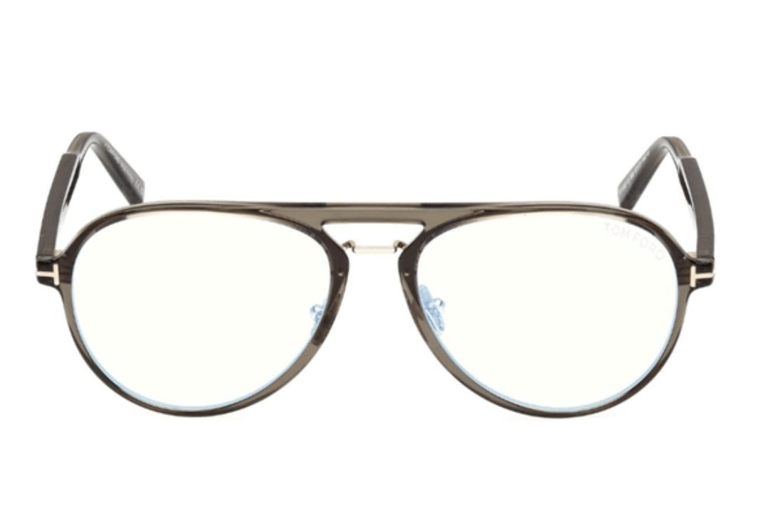 Tom Ford Ft5981-b Blue Block Unisex Green Pilot Eyeglasses