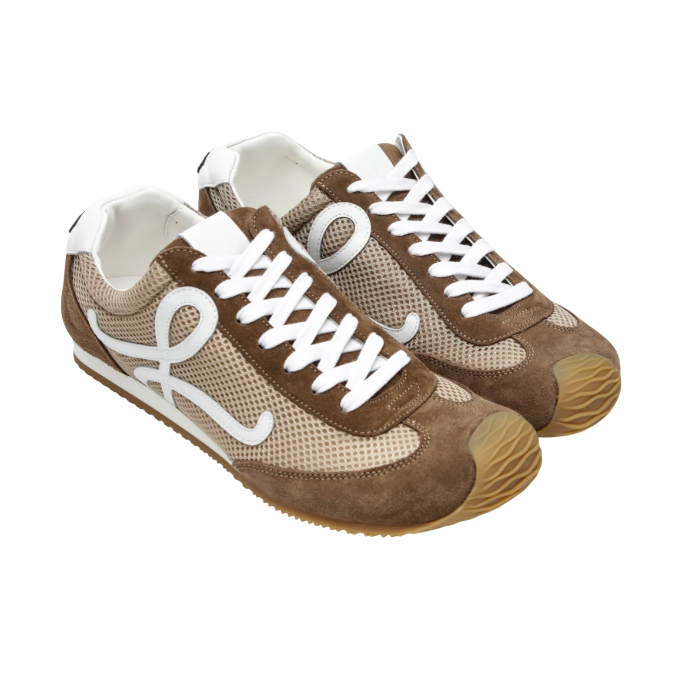 Ballet Runner 2.0 sneakers in suede and mesh beige
