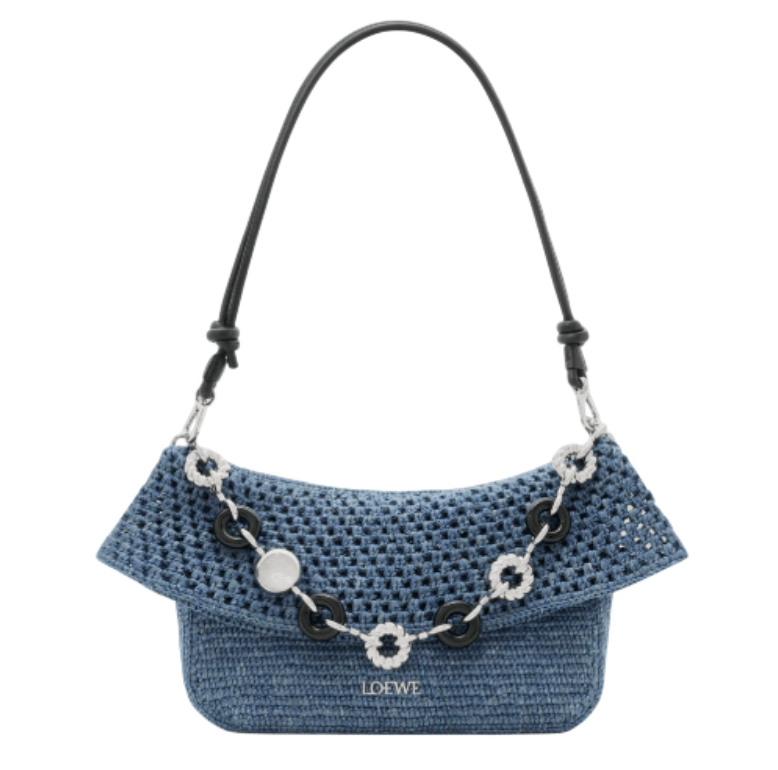 Medium Ola bag in crochet Blue
