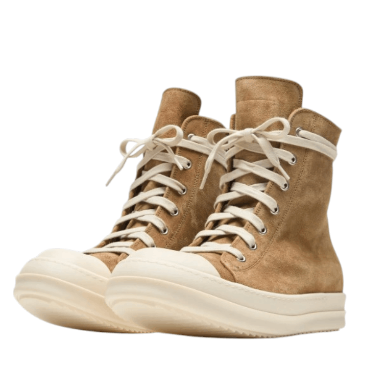 Rick Owens Temple Sumi Suede High Top Sneakers