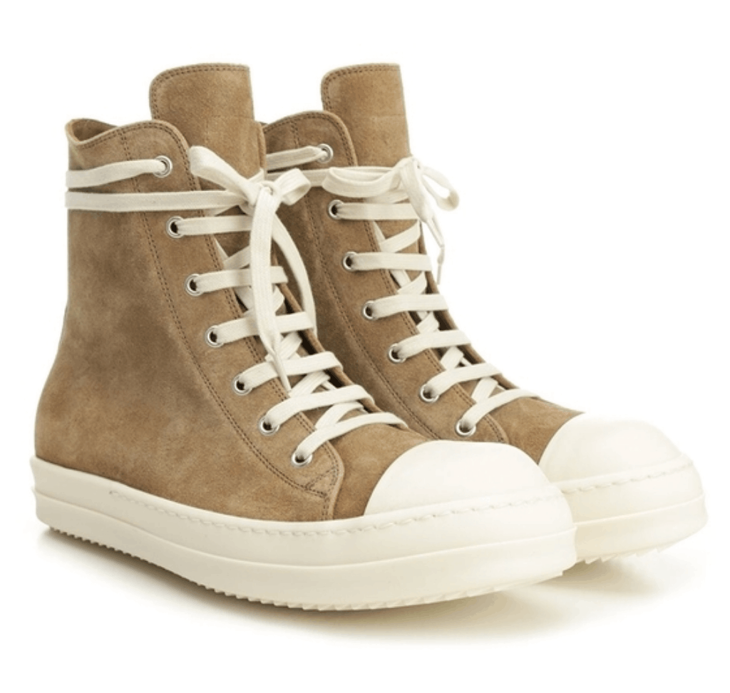 Rick Owens Temple Sumi Suede High Top Sneakers