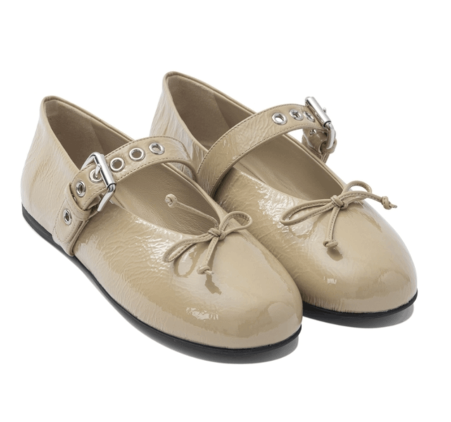 Miu Miu Black Patent Leather Mary Jane Ballet Flats