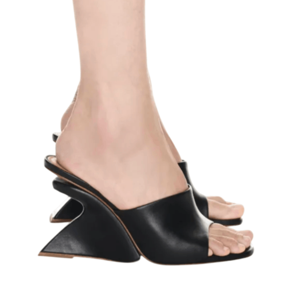 Off-White Jug wedge-heel Leather Sandals Black