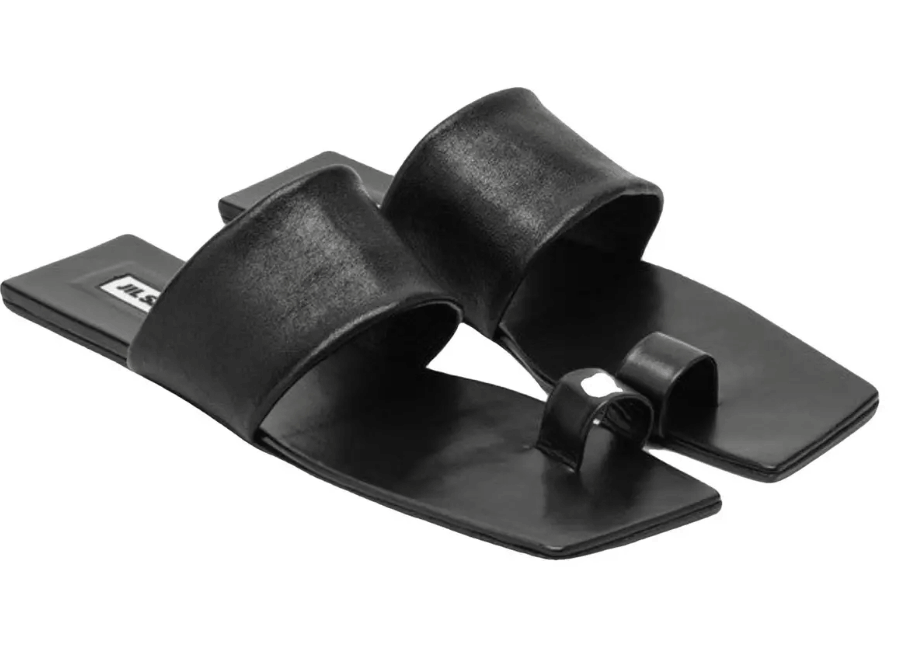 Leather sandal Jil Sander Black