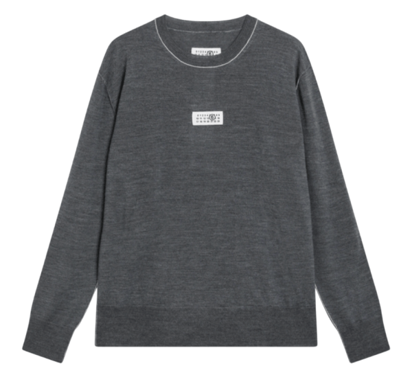 MM6 Grey wool sweater with Numeric logo