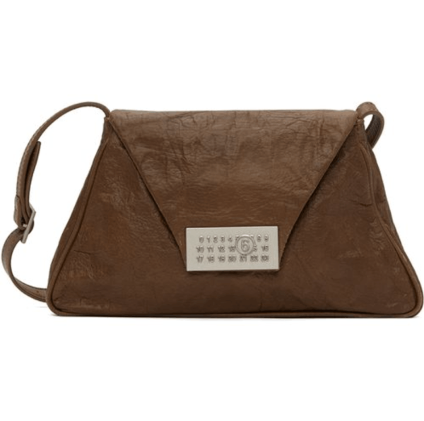MM6 Maison Margiela Brown Numeric Medium Shoulder Bag