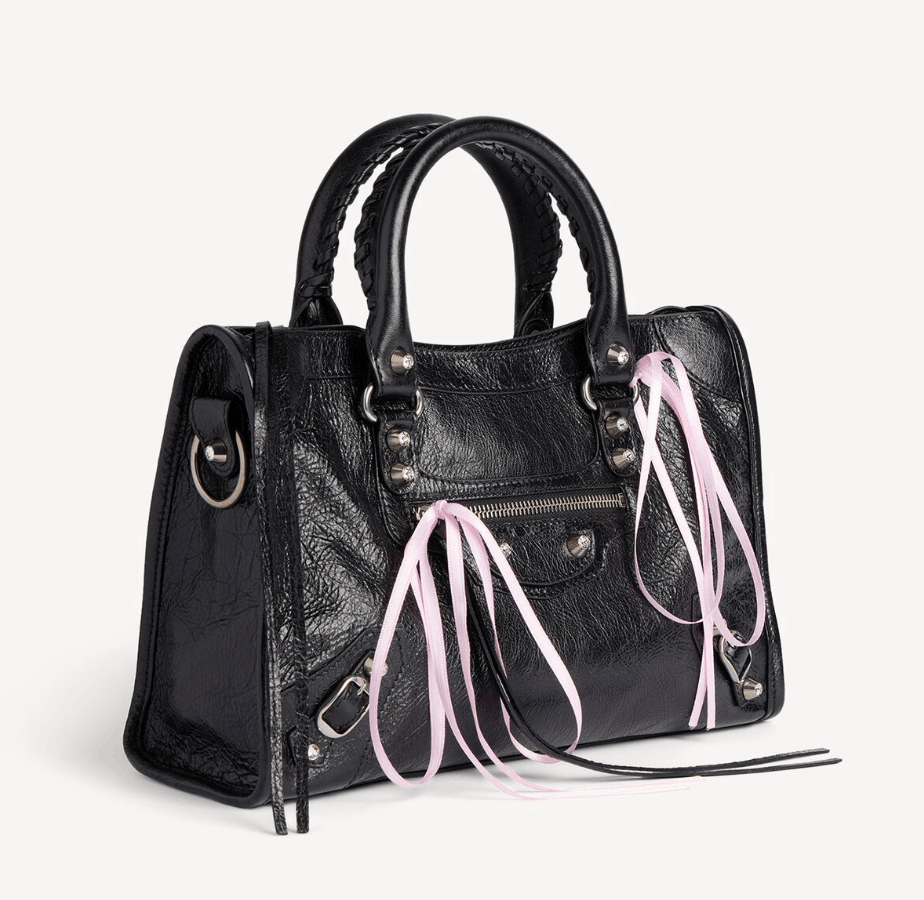 Le City Bag Small in Black/petal Pink