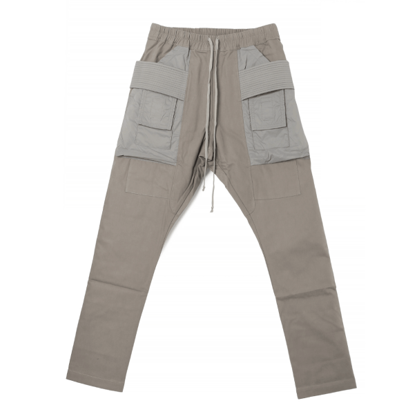 RICK OWENS DRKSHDW CREATCH CARGO DRAWSTRING PANTS PUTTY HEAVY COTTON (TWND) 