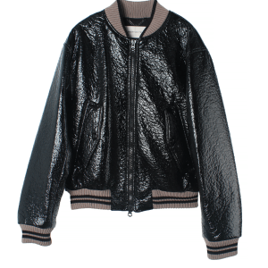 DRIES VAN NOTEN CRINKLED VELLOW JACKET BLACK
