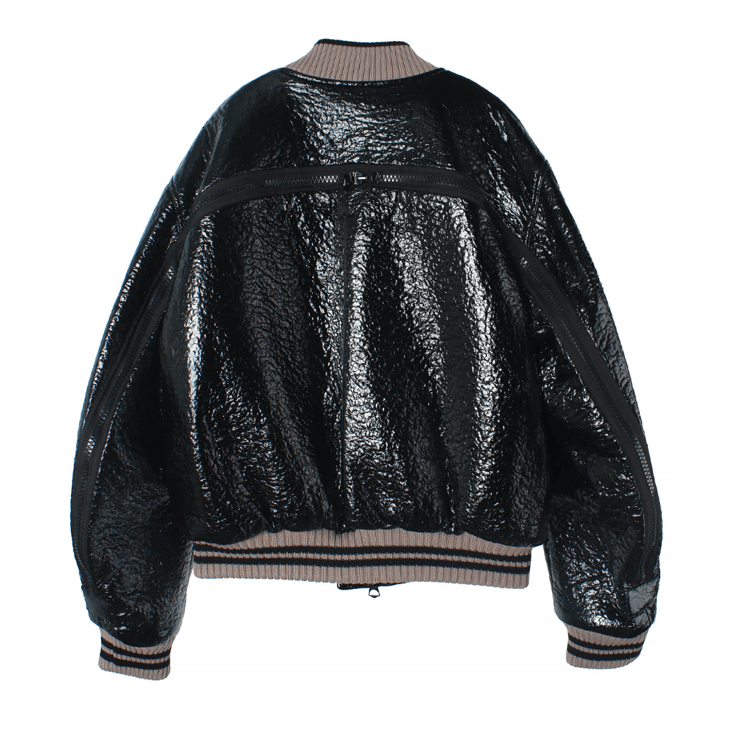 DRIES VAN NOTEN CRINKLED VELLOW JACKET BLACK