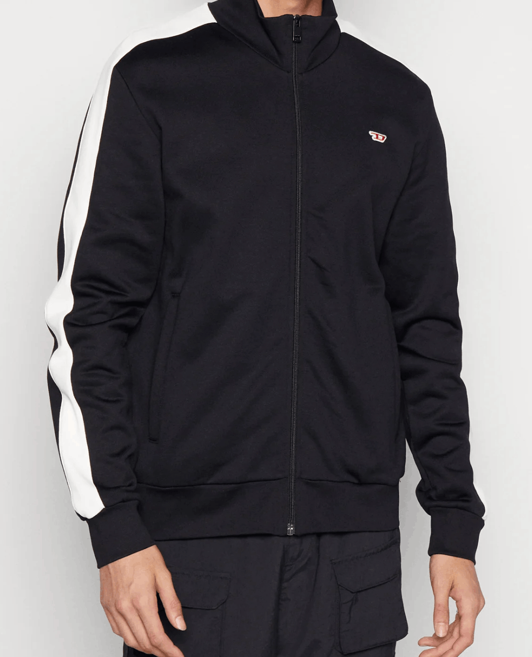 DIESEL S-LOCK ZIP-UP JERSEY BLACK