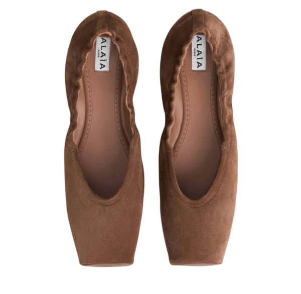 Alaïa Two-tone ballerina with square toe in brown