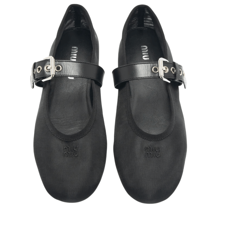 Miu Miu Mesh fabric ballerinas - Black 